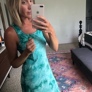 Beachy Racerback green tie dye maxi dress - small